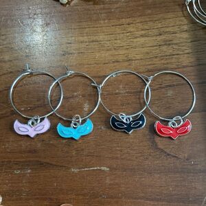 4 Masquerade Masks Wine 🍷 Charms